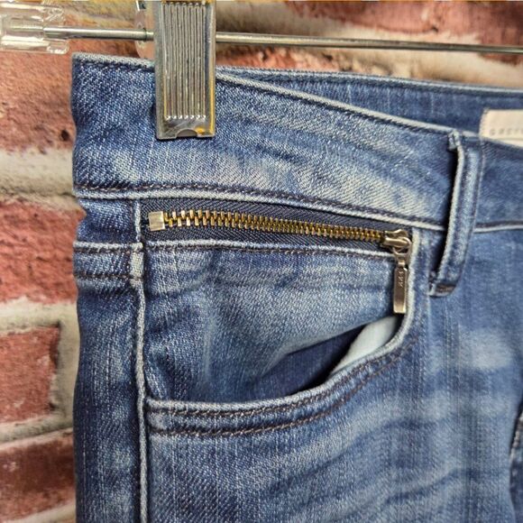 Greywire Grammercy MotoβSkinny Jeans Size 26 Blue Zip Pocket Seamed Panel - Picture 4 of 7
